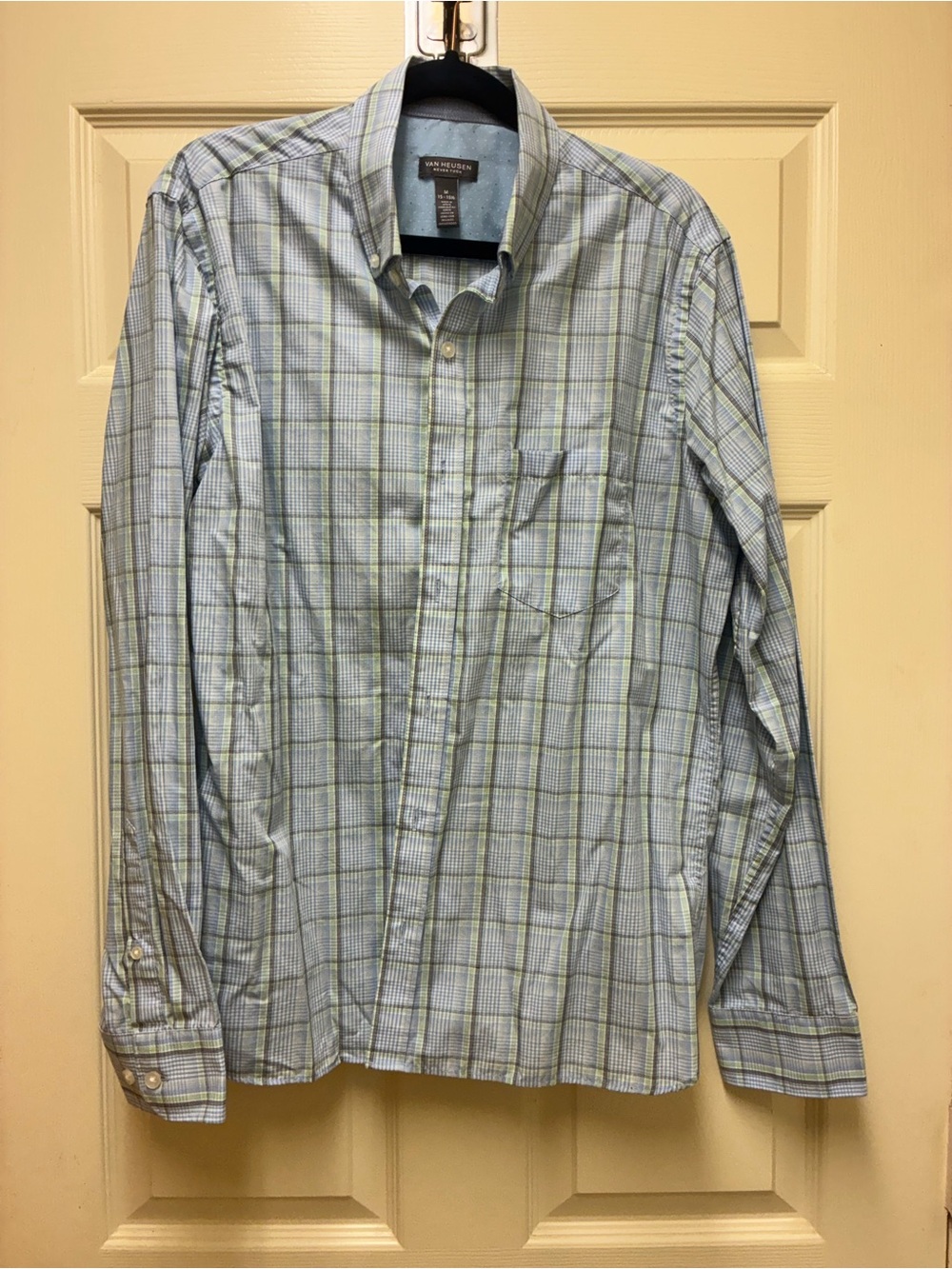 Van Heusen Light Blue Plaid Button-Down Shirt